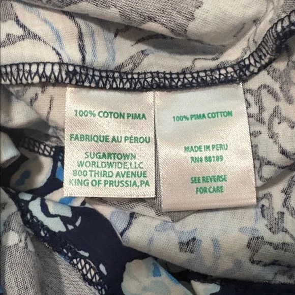 Lilly Pulitzer Cody Short Sleeve Dress "Low Tide Navy Bouquet All Day” Large - Picture 6 of 6